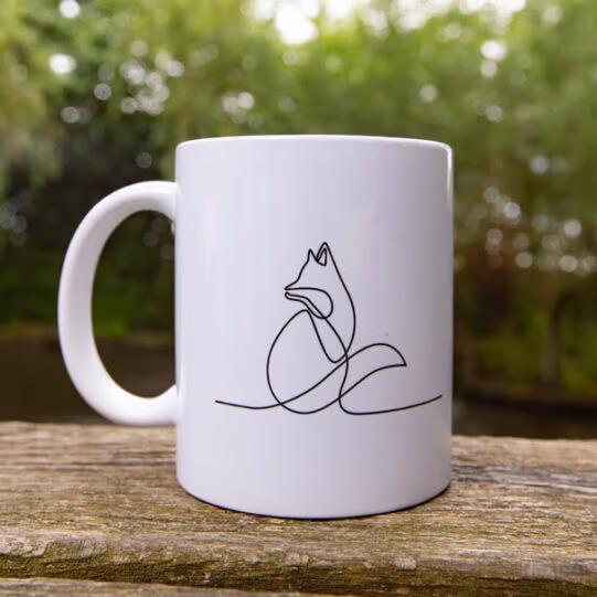 Wild Line-Art Ceramic Mug - Image 3