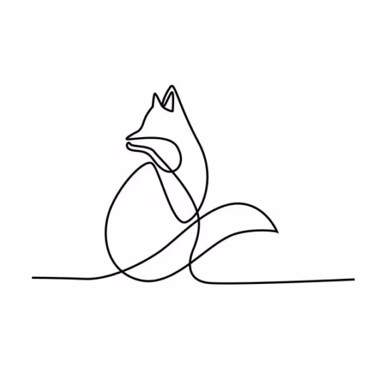 Fox Wild Line-Art Unisex Hoodie - Image 2