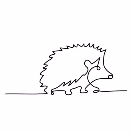 Hedgehog Wild Line-Art Unisex Hoodie - Image 2