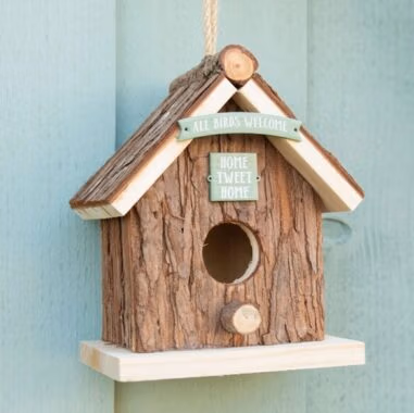 Wood Bark Bird House